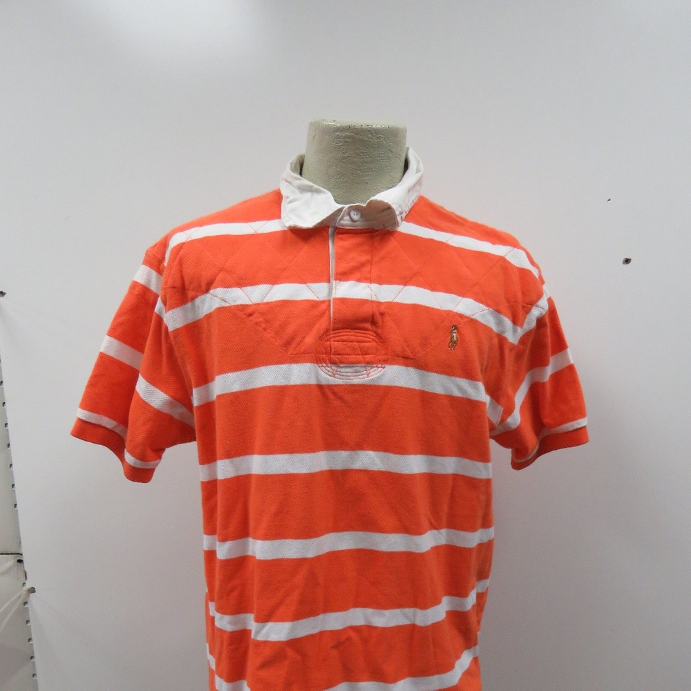 Ralph Lauren Mens Orange Stripe Polo sz XL